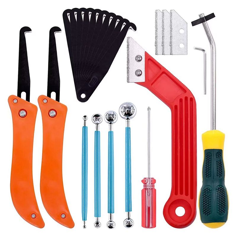 Grout Saw Removal - A74E-23-teiliges Sägeblatt-Set für Fugenreinigung, Fliesenfugen-Entfernungswerkzeug, Reinigungsbürste,