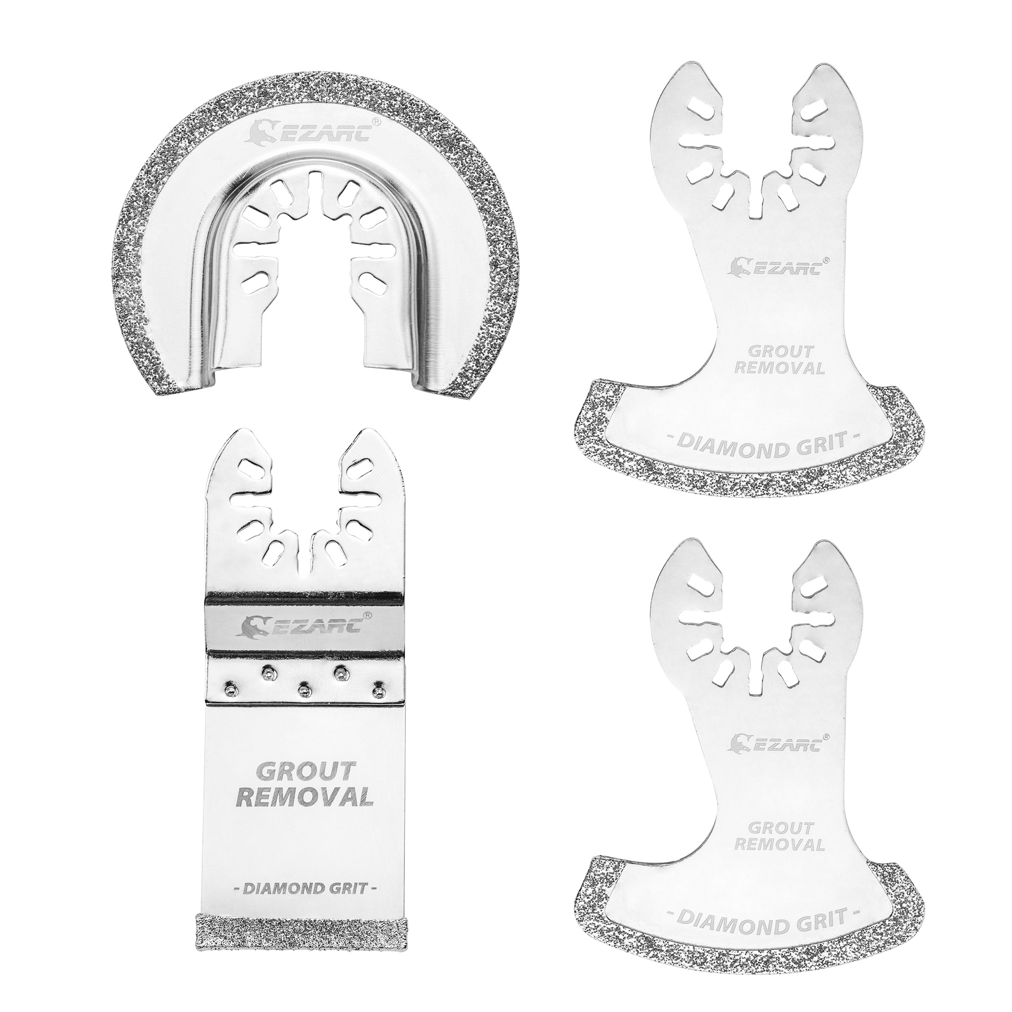 Grout Saw Removal - EZARC Fugenentfernungssägeblätter-Set, 4-teilige Diamant-Oszillierende Multitool-Klingen für