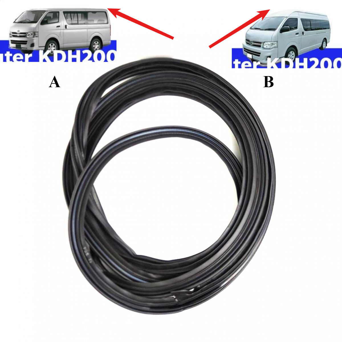 Door Weather Strip - Heckklappe Gummidichtung für Hiace 2005-2016 Dachmodell