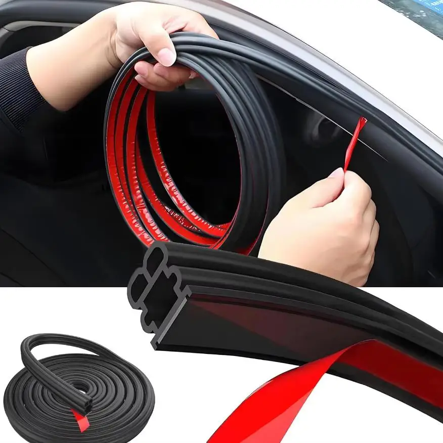 Door Weather Strip - Autotür Gummidichtungsstreifen Doppelschichtiger Dichtungsstreifen Autotür/Haube/Kofferraumschutzaufkleber Schalldichter